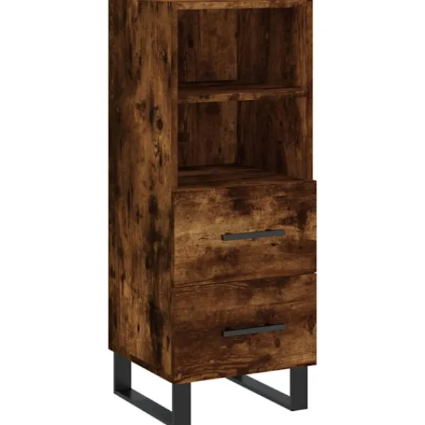 vidaXL Skåp>Högskåp rökfärgad ek 34,5x34x180 cm konstruerat trä