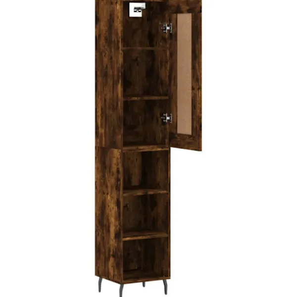 vidaXL Skåp>Högskåp rökfärgad ek 34,5x34x180 cm konstruerat trä