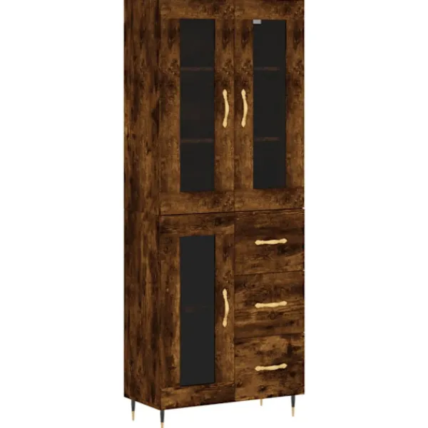vidaXL Skåp>Högskåp rökfärgad ek 69,5x34x180 cm konstruerat trä