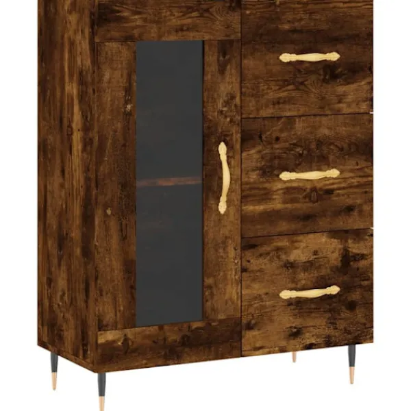vidaXL Skåp>Högskåp rökfärgad ek 69,5x34x180 cm konstruerat trä