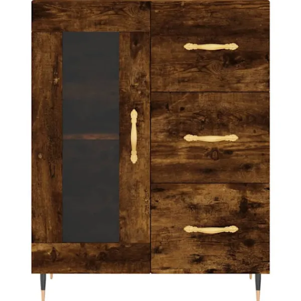vidaXL Skåp>Högskåp rökfärgad ek 69,5x34x180 cm konstruerat trä