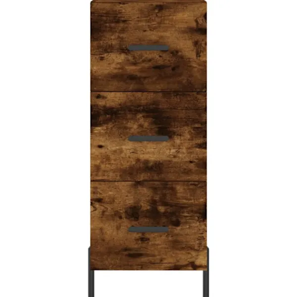 vidaXL Skåp>Högskåp rökfärgad ek 34,5x34x180 cm konstruerat trä