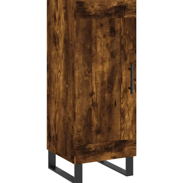 vidaXL Skåp>Högskåp rökfärgad ek 34,5x34x180 cm konstruerat trä