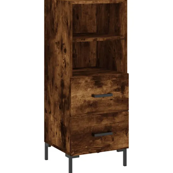 vidaXL Skåp>Högskåp rökfärgad ek 34,5x34x180 cm konstruerat trä