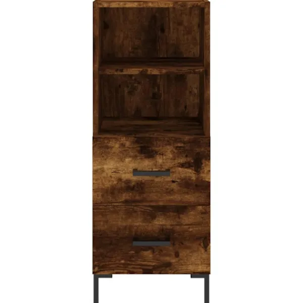 vidaXL Skåp>Högskåp rökfärgad ek 34,5x34x180 cm konstruerat trä
