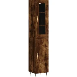 vidaXL Skåp>Högskåp rökfärgad ek 34,5x34x180 cm konstruerat trä