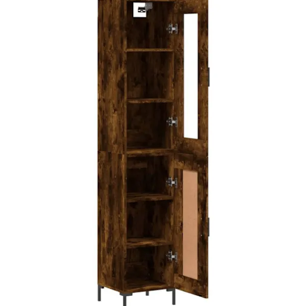vidaXL Skåp>Högskåp rökfärgad ek 34,5x34x180 cm konstruerat trä