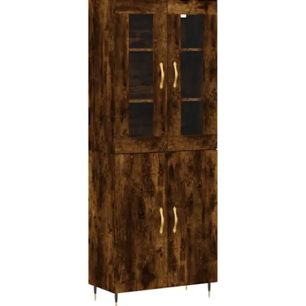 vidaXL Skåp>Högskåp rökfärgad ek 69,5x34x180 cm konstruerat trä