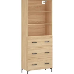 vidaXL Hyllor>Högskåp sonoma-ek 69,5x34x180 cm konstruerat trä