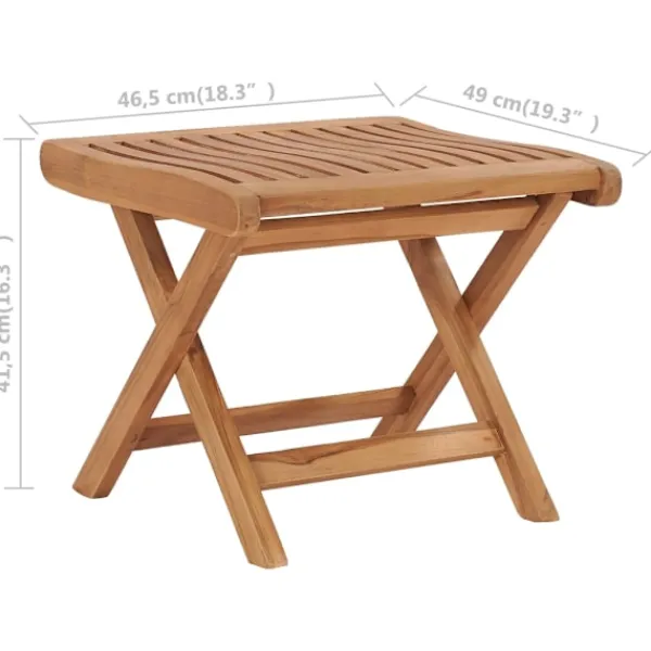 vidaXL Pallar>Hopfällbar fotpall 46,5x49x41,5 cm massiv teak