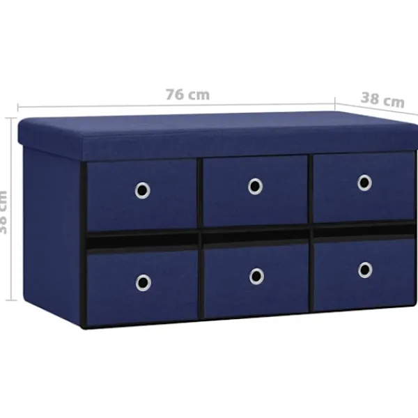 vidaXL Kistor & Koffertar>Hopfällbar förvaringsbänk 76x38x38 cm konstlinne