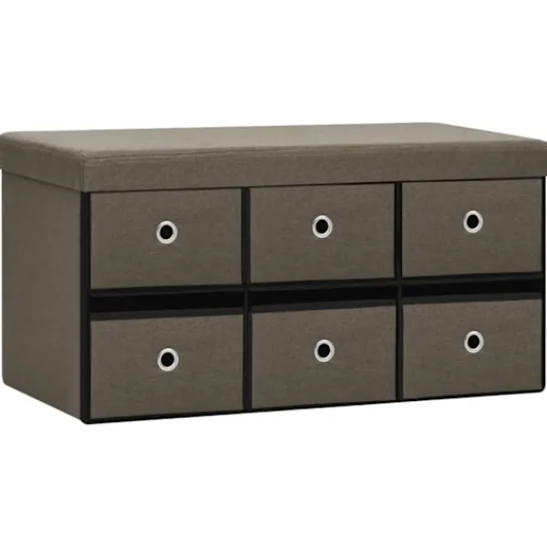 vidaXL Kistor & Koffertar>Hopfällbar förvaringsbänk 76x38x38 cm konstlinne