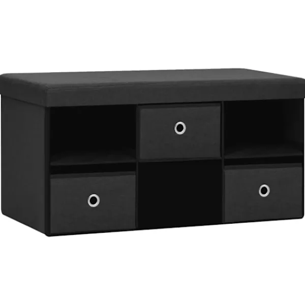 vidaXL Kistor & Koffertar>Hopfällbar förvaringsbänk 76x38x38 cm konstlinne