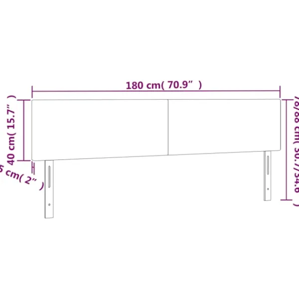 vidaXL Sängar>Huvudgavlar 2 st 90x5x78/88 cm sammet