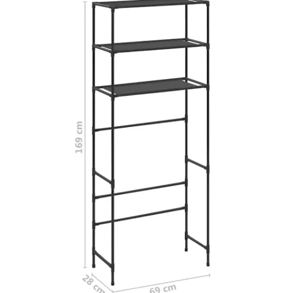 vidaXL Hyllor>Hylla för tvättmaskin med 3 hyllplan 69x28x169 cm