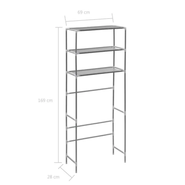 vidaXL Hyllor>Hylla för tvättmaskin med 3 hyllplan 69x28x169 cm
