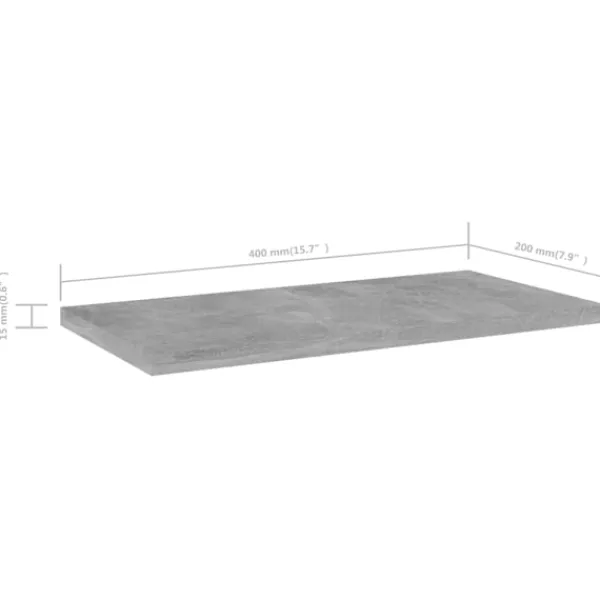 vidaXL Hyllor>Hyllplan 4 st betong 40x20x1,5 cm konstruerat trä