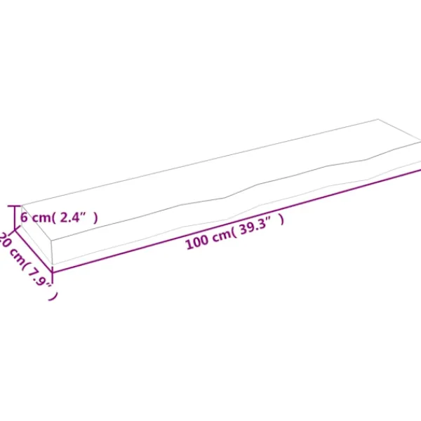 vidaXL Hyllor>Hyllplan 100x20x6 cm obehandlad massiv ek