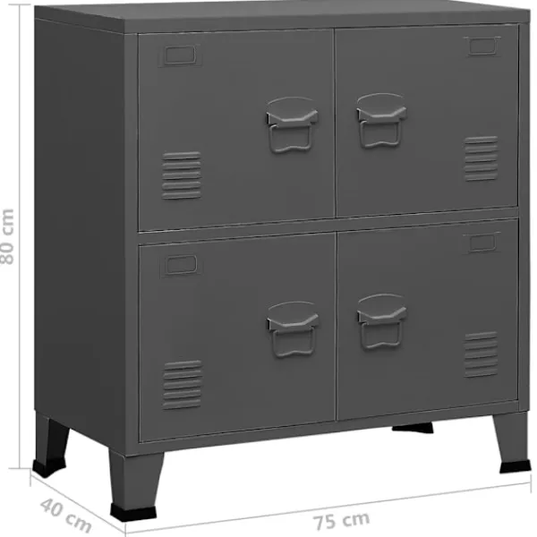 vidaXL Skåp>Industriellt förvaringsskåp 75x40x80 cm stål