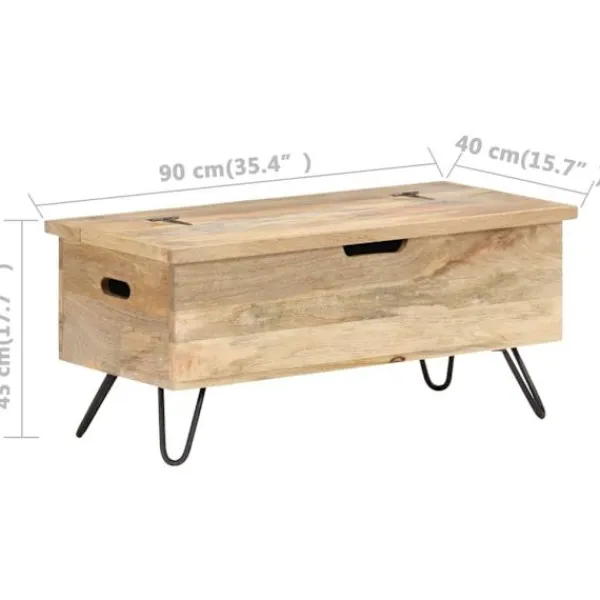 vidaXL Kistor & Koffertar>Kista 90x40x45 cm massivt mangoträ