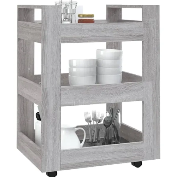 vidaXL Köksö>Köksvagn sonoma 60x45x80 cm konstruerat trä