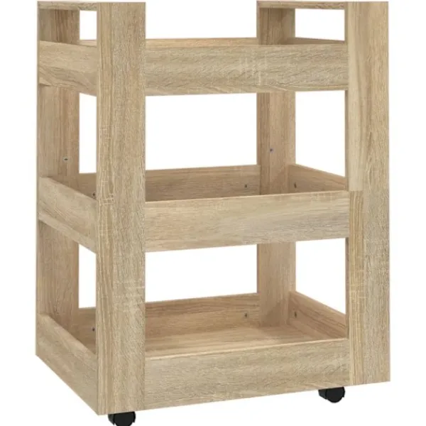 vidaXL Köksö>Köksvagn sonoma-ek 60x45x80 cm konstruerat trä