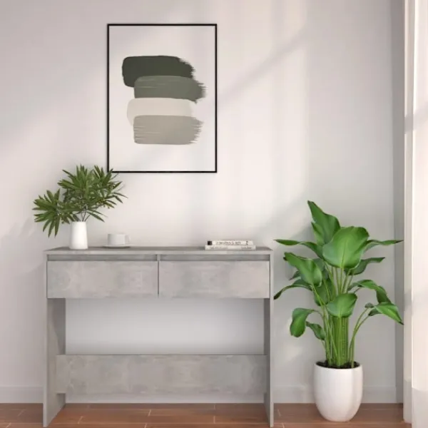vidaXL Småbord>Konsolbord betong 100x35x76,5 cm konstruerat trä