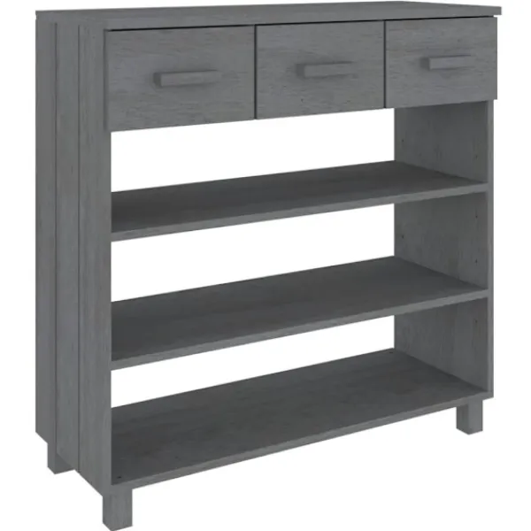 vidaXL Skåp>Konsolbord HAMAR mörk 90x35x90 cm massiv furu