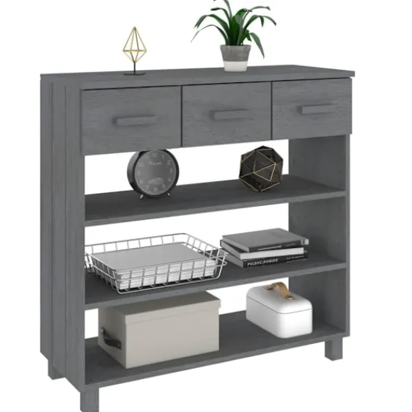 vidaXL Skåp>Konsolbord HAMAR mörk 90x35x90 cm massiv furu