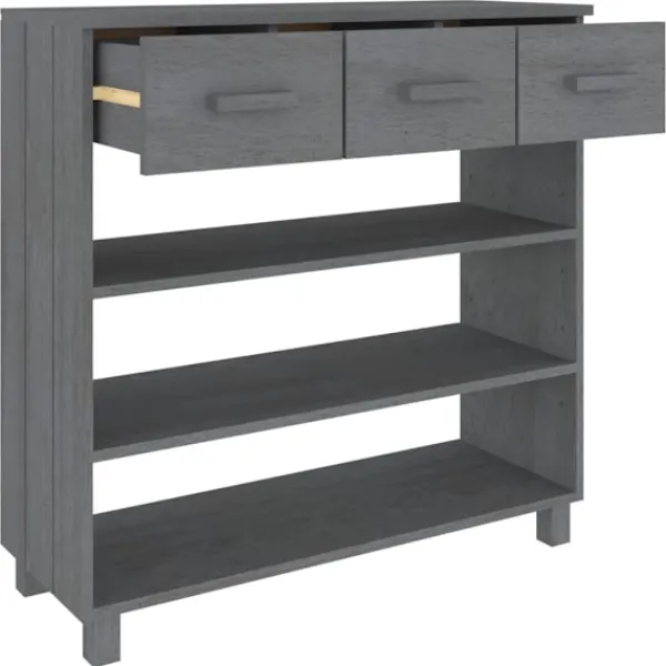 vidaXL Skåp>Konsolbord HAMAR mörk 90x35x90 cm massiv furu