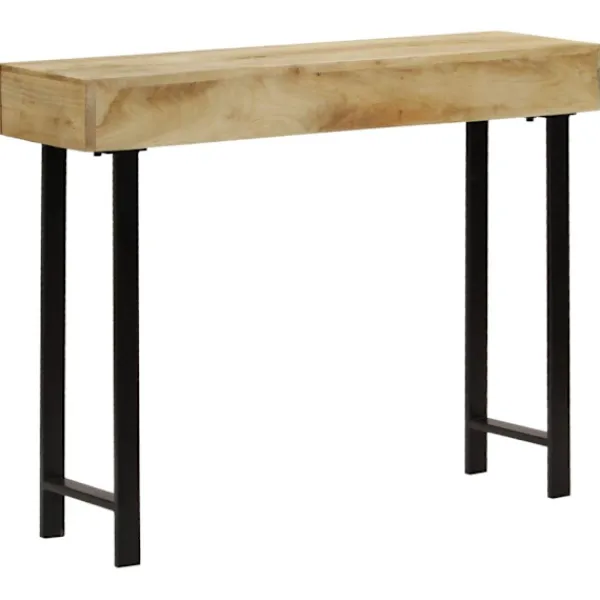 vidaXL Sideboards>Konsolbord massivt mangoträ 102x30x79 cm