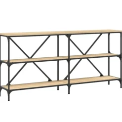 vidaXL Småbord>Konsolbord sonoma-ek 160x30x75 cm konstruerat trä och järn