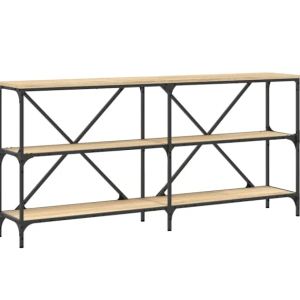 vidaXL Småbord>Konsolbord sonoma-ek 160x30x75 cm konstruerat trä och järn