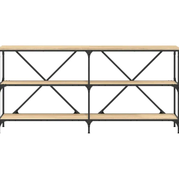 vidaXL Småbord>Konsolbord sonoma-ek 160x30x75 cm konstruerat trä och järn