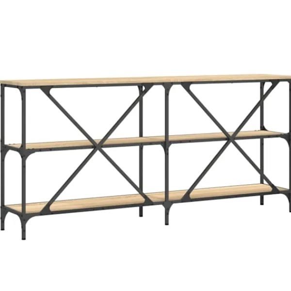 vidaXL Småbord>Konsolbord sonoma-ek 160x30x75 cm konstruerat trä och järn