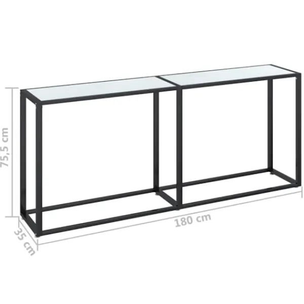 vidaXL Småbord>Konsolbord marmor 180x35x75,5 cm härdat glas