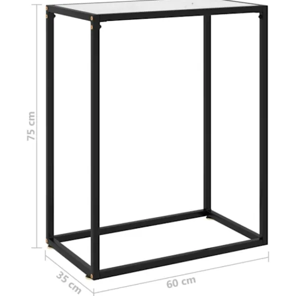 vidaXL Småbord>Konsolbord 60x35x75 cm härdat glas