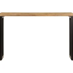 vidaXL Småbord>Konsolbord 120x35x76 cm massivt mangoträ och stål