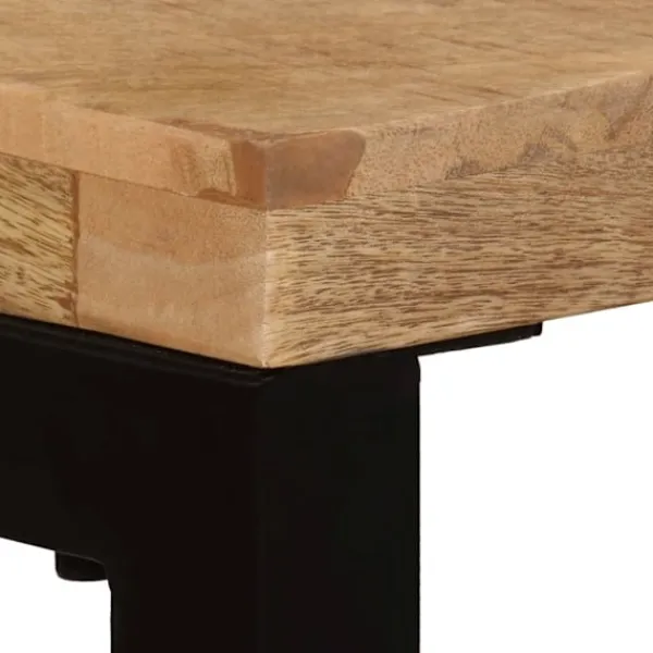 vidaXL Småbord>Konsolbord 120x35x76 cm massivt mangoträ och stål