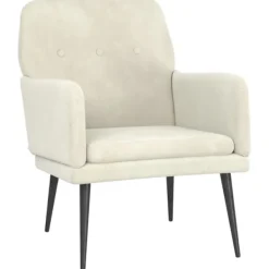 vidaXL Fåtöljer>Loungestol gräddvit 62x79x79 cm sammet