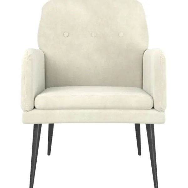 vidaXL Fåtöljer>Loungestol gräddvit 62x79x79 cm sammet