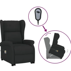 vidaXL Fåtöljer>massagefåtölj med uppresningshjälp tyg