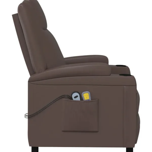 vidaXL Fåtöljer>Massagefåtölj med uppresningshjälp konstläder