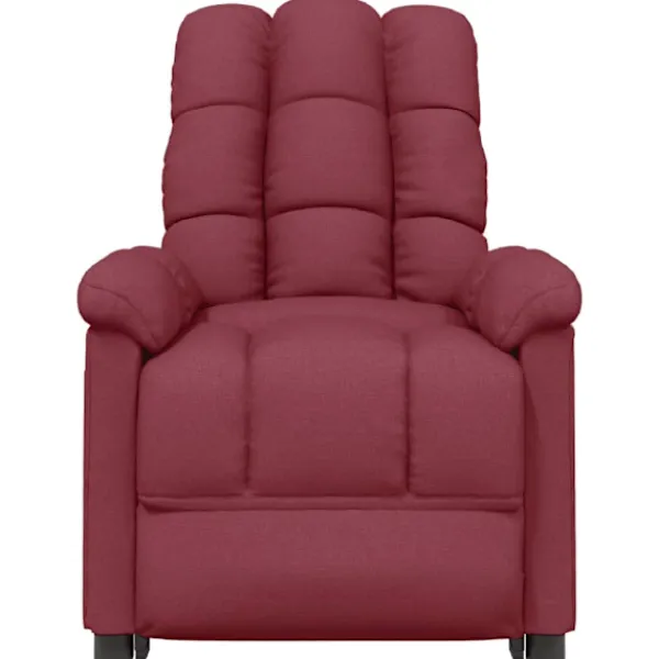 vidaXL Fåtöljer>Massagefåtölj med uppresningshjälp vin tyg