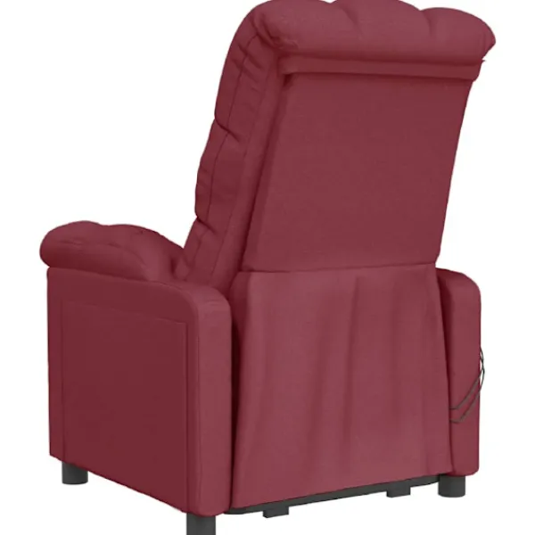 vidaXL Fåtöljer>Massagefåtölj med uppresningshjälp vin tyg