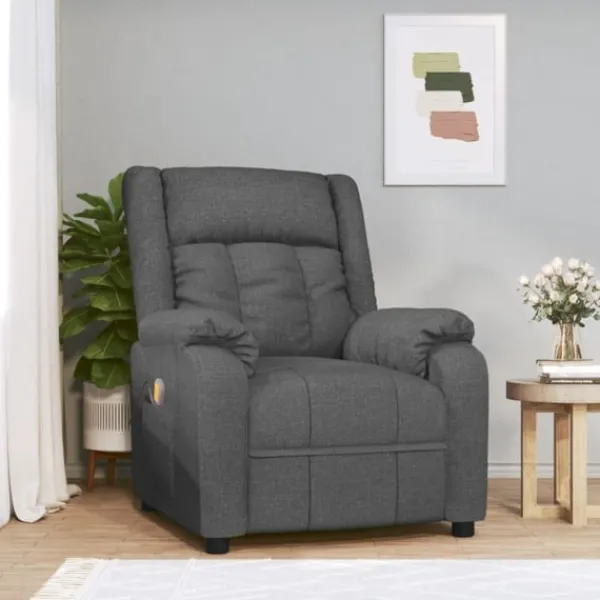 vidaXL Fåtöljer>Massagefåtölj mörk tyg