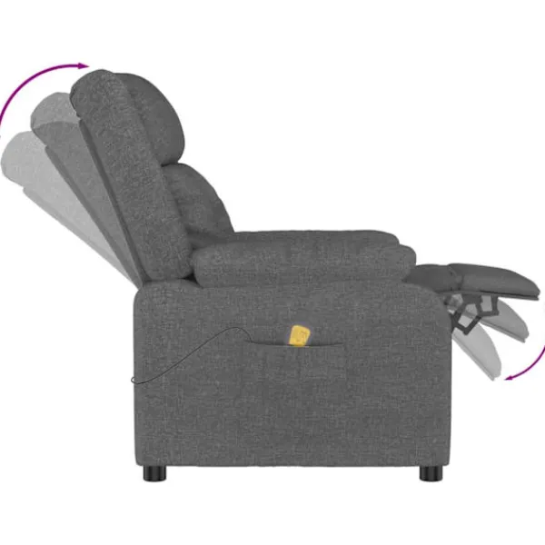 vidaXL Fåtöljer>Massagefåtölj mörk tyg