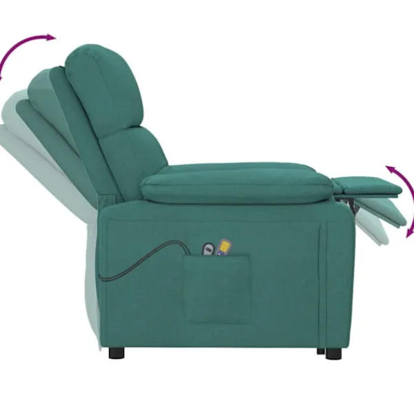 vidaXL Fåtöljer>Massagefåtölj mörk tyg