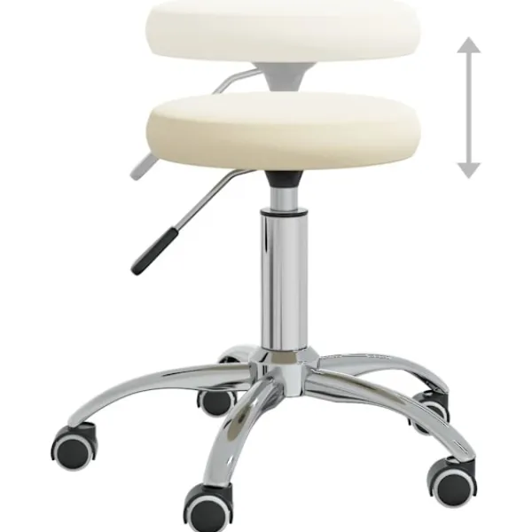 vidaXL Pallar>Massagepall gräddvit sammet