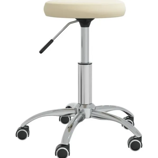 vidaXL Pallar>Massagepall gräddvit sammet